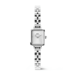 DANIEL WELLINGTON - OROLOGIO DONNA - Quadro Mini Arch 3-link White Sunray Silver