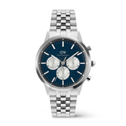 DANIEL WELLINGTON - OROLOGIO UOMO- Iconic Chronograph Arch 5-Link Arctic Panda Silver
