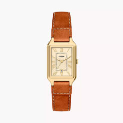 FOSSIL - Orologio Raquel 23 mm a tre sfere con datario e cinturino in pelle marrone medio