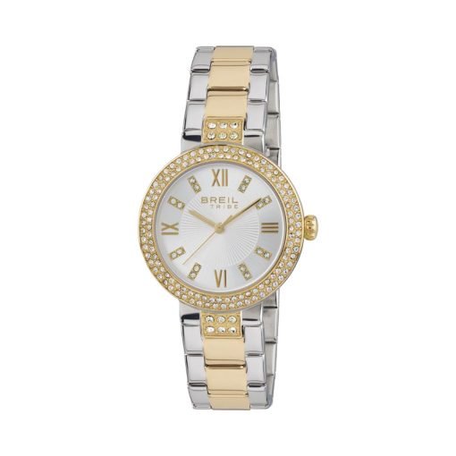 TRIBE by BREIL - OROLOGIO DONNA - DANCE FLOOR SOLO TEMPO LADY 32 MM BICOLOR CON INSERTI IN IP GOLD E CRISTALLI