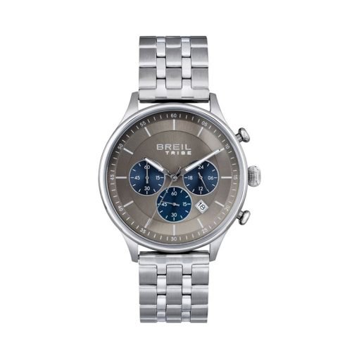 TRIBE by BREIL - OROLOGIO UOMO - CLASSY CHRONO GENT 42MM QUADRANTE BASE GRIGIA E CONTATORI BLU