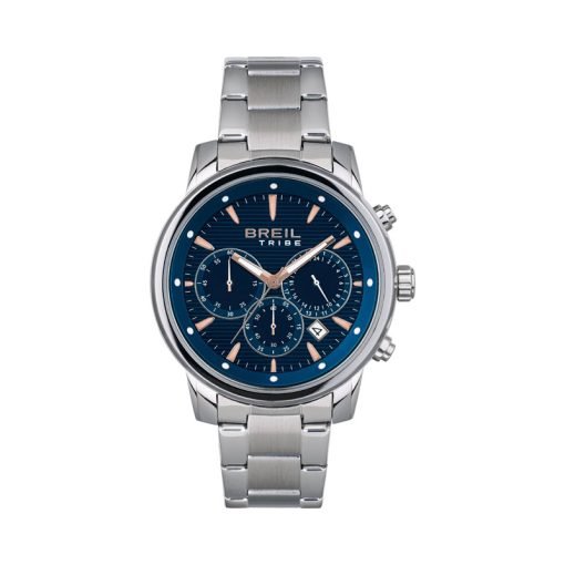 TRIBE by BREIL - OROLOGIO UOMO - CRONOGRAFO CALIBER 43MM QUADRANTE BLU CON PATTERN A RIGHE