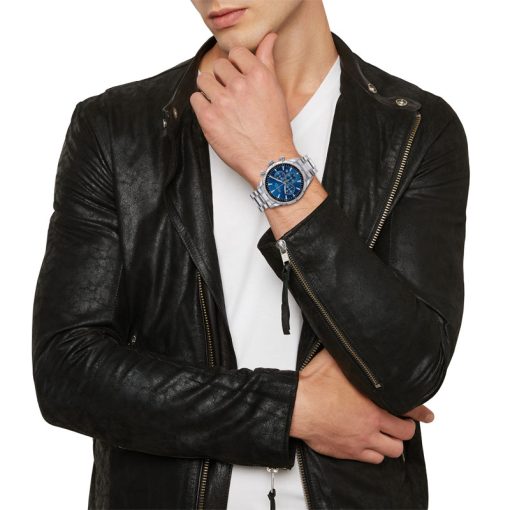 TRIBE by BREIL - OROLOGIO UOMO - JATO CHRONO GENT 42 MM QUADRANTE BLU CON REHAUT NERO A CONTRASTO CASSA E BRACCIALE IN ACCIAIO BILUX - immagine 4