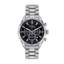 TRIBE by BREIL - OROLOGIO UOMO - JATO CHRONO GENT 42 MM QUADRANTE NERO CASSA E BRACCIALE IN ACCIAIO BILUX