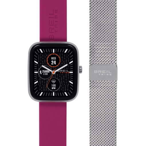TRIBE by BREIL – SBT-3 SMARTWATCH UNISEX CON DOPPIO CINTURINO FUCSIA + SILVER