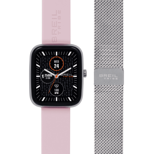TRIBE by BREIL – SBT-3 SMARTWATCH UNISEX CON DOPPIO CINTURINO ROSA + SILVER