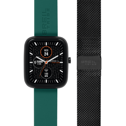 TRIBE by BREIL – SBT-3 SMARTWATCH UNISEX CON DOPPIO CINTURINO GREEN + NERO