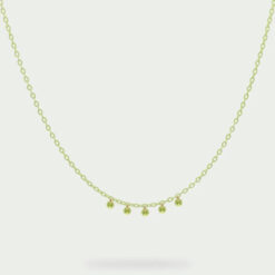 RUE DES MILLE - GipsyChic - Girocollo catena verniciata e 5 zirconi Lime
