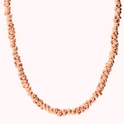BRONZALLURE - Collana golden rosé girocollo con anelli intrecciati lucidi