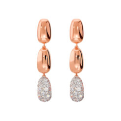 BRONZALLURE - Orecchini Altissima pendenti rose gold con pavè di cubic zirconia