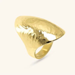 ETRUSCA - Anello Chevalier Martellato Forma Ovale