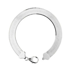 ETRUSCA - Bracciale Itaca con Maglia Snake Piatta Bianco
