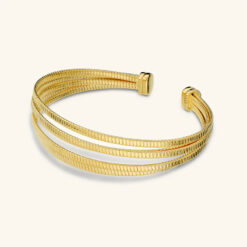 ETRUSCA -  Bracciale Itaca Multifilo Dorato con Maglia Tubogas