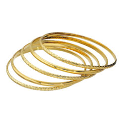 ETRUSCA - Set 5 Bracciali Rigidi Lucidi E Martellati