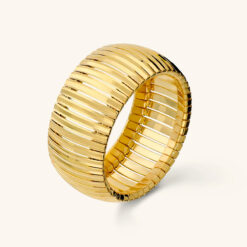 ETRUSCA - Anello a Fascia Omega Diamantato